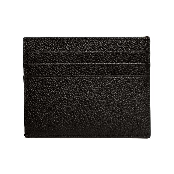 Prada Vitello Micro Grain Leather Black Card Holder